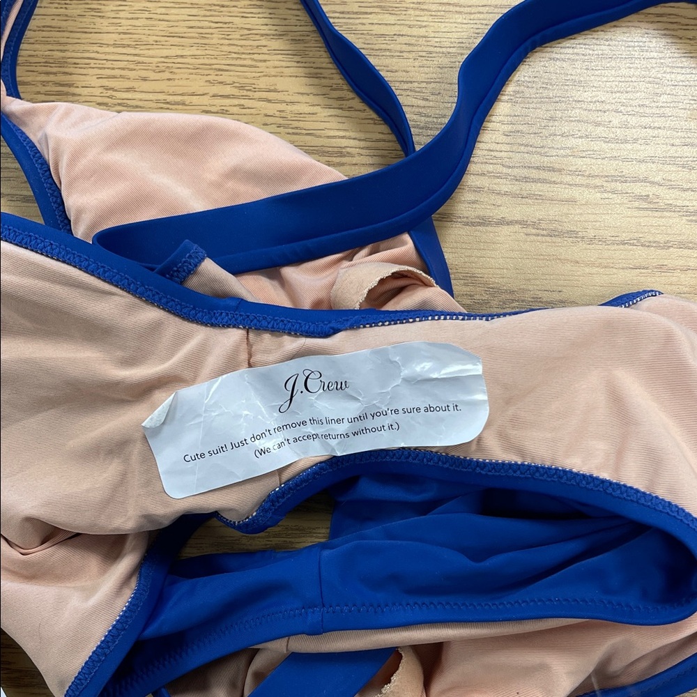 J. Crew Royal Blue Crisscross Back One-Piece Swimsuit - Picture 4 of 4